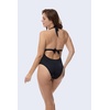 image:imageDORINA Eureka Wireless Swim Bodywear Deep V Neck Halter Removable Pads Swimwear One Piece Swimsuit Bathing Suit Women Slimming Ruched Sexy  Black  M