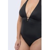 image:imageDORINA Eureka Wireless Swim Bodywear Deep V Neck Halter Removable Pads Swimwear One Piece Swimsuit Bathing Suit Women Slimming Ruched Sexy  Black  M