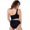 image:imageDORINA Komave Women Wireless Removable Pads Swim Bodywear Bathing Suits One Shoulder Cutout One Piece Swimsuit Swimwear Monokini Black  XXL