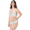 image:imageDORINA Koro Island Womens Wireless Removable Pads 34 Cup V Neck Bathing Pool Beach Flower Swim Halter Plunge Bra  White  M