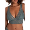 image:imageDORINA Lana2PP Womens Sexy Deep V Neck Lace Long Line Bralette Removable Padded Bra 2 PacksIvoryGreenXLarge