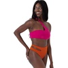 image:imageDORINA Muani Womens Wireless Light Removable Padded Two Piece Monokini Off Shoulder Swim Set Pool Beach Swimsuit  Pink  M