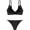 image:imageDORINA Torca Womens Wireless Light Removable Padded Bralette Triangle Two Piece V Neck Swim Set Pool Beach Swimsuit  Black  S