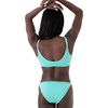image:imageDORINA Torca Womens Wireless Light Removable Padded Bralette Triangle Two Piece V Neck Swim Set Pool Beach Swimsuit  Blue  XL