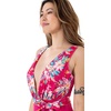 image:imageDORINA Vanua Levu Wireless Swim Bodywear V Neck Removable Pads Swimwear One Piece Swimsuit Bathing Suit Women Slimming Ruched High Leg Sexy  Pink  XS