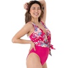 image:imageDORINA Vanua Levu Wireless Swim Bodywear V Neck Removable Pads Swimwear One Piece Swimsuit Bathing Suit Women Slimming Ruched High Leg Sexy  Pink  XS