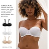 image:imageDORINA Womens Underwire Light Padded Balcony Bandeau Strapless Convertible Bra D17193A  Removable Straps amp Extra Transparent Straps  Nude  32D