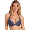 image:imageDORINA Calabasas Super Push Up Bikini Top Shiny Micro Swimwear  Halter  Grey  38C