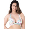 image:imageDORINA Koro Island Womens Wireless Removable Pads 34 Cup V Neck Bathing Pool Beach Flower Swim Halter Plunge Bra  White  M