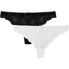 image:imageDORINA Lianne Womens Floral Sexy Lace String HipsterThong Underwear Panty D17160A  BlackWhite  2 Pack  Small