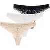image:imageDORINA MYLA3PP Womens Underwear Breathable Sexy Lace Panty Sring Thong Brief  Pack of 3  BlackIvoryBeige  XL