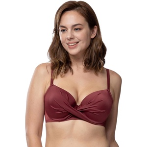image:imageDORINA Azores Womens Swim 34 Cup Underwire Light Padded Bikini Top Only Cup Size Twist Front Bathing Suit Swimsuit  Red  34DD