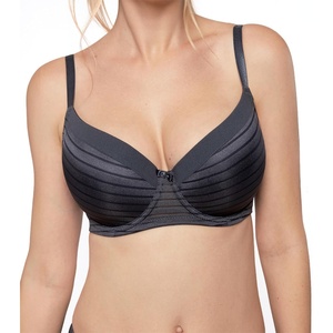 image:imageDORINA Carmen Light Padded Everyday Bra Supportive Underwire Balcony Balconette 34 Cup Demi TShirt Bra for Curves Women32D44D D17143 Blue Charcoal 40D
