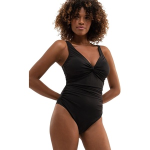 image:imageDORINA Fiji Womens Swimsuit Ruched Wireless Swim Bodywear with Deep V Neckline  Black  XXL