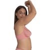 image:imageDORINA Angie Sexy Sheer Lace Balconette Bra See Through NonPadded Unlined Demi Plus Size Womens Comfort Everyday Underwire Bra Coral 34B