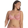 image:imageDORINA Angie Sexy Sheer Lace Balconette Bra See Through NonPadded Unlined Demi Plus Size Womens Comfort Everyday Underwire Bra Coral 34B