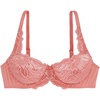 image:imageDORINA Angie Sexy Sheer Lace Balconette Bra See Through NonPadded Unlined Demi Plus Size Womens Comfort Everyday Underwire Bra Coral 34B