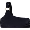 image:imageDORINA Azores Womens One Shoulder Cutout Removable Pad Bikini Top Wireless Swimwear Bathing Suit Monokini Swim Crop Top  Black  XXL