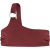 image:imageDORINA Azores Womens One Shoulder Cutout Removable Pad Bikini Top Wireless Swimwear Bathing Suit Monokini Swim Crop Top  Red  XL