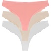 image:imageDORINA CRYSTAL3PP Womens Underwear Breathable Sexy Lace Panty Brief  Pack of 3  CoralBeigeWhite  XL