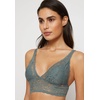 image:imageDORINA Lana2PP Womens Sexy Deep V Neck Lace Long Line Bralette Removable Padded Bra 2 PacksIvoryGreenLarge