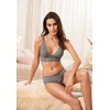 image:imageDORINA Lana2PP Womens Sexy Deep V Neck Lace Long Line Bralette Removable Padded Bra 2 PacksIvoryGreenLarge