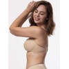 image:imageDORINA Womens Addison Plus Size No Padding Unlined 12 Cup Comfort Everyday Cross Back Convertible Halter Strapless Backless Underwire Bra for Women  Beige  32DD