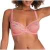 image:imageDORINA Angie Sexy Sheer Lace Balconette Bra See Through NonPadded Unlined Demi Plus Size Womens Comfort Everyday Underwire Bra Coral 34B