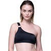 image:imageDORINA Azores Womens One Shoulder Cutout Removable Pad Bikini Top Wireless Swimwear Bathing Suit Monokini Swim Crop Top  Black  XXL