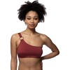 image:imageDORINA Azores Womens One Shoulder Cutout Removable Pad Bikini Top Wireless Swimwear Bathing Suit Monokini Swim Crop Top  Red  XL