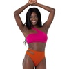 image:imageDORINA Muani Womens Wireless Light Removable Padded Two Piece Monokini Off Shoulder Swim Set Pool Beach Swimsuit  Pink  XXL