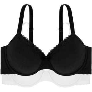 image:imageDORINA LILA2PP Light Padded TShirt Everyday Bra Demi Women Curve Daily Bra 2 Pack D000174CO009 BlackWhite  36C